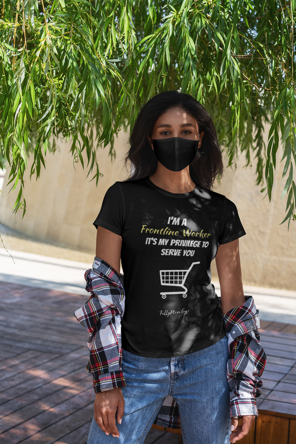 Frontline Grocery Worker Dark Short-Sleeve T-Shirt - FullyPrivilege