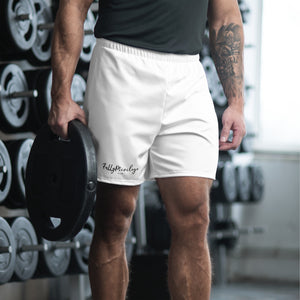 Men's White Athletic Long Shorts - FullyPrivilege