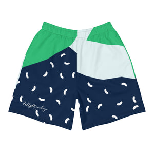 Men's Athletic Green/Blue Abstract Shorts - FullyPrivilege