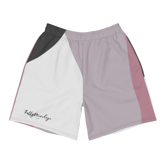Men's Athletic Long Purple Abstract Shorts - FullyPrivilege