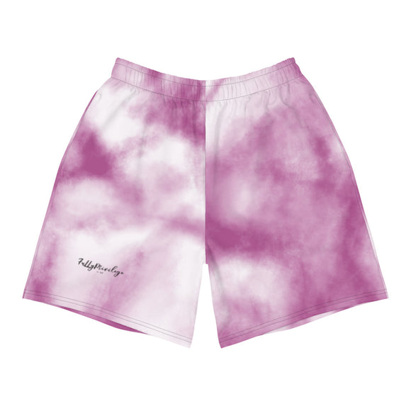 Men's Athletic Long Purple Tie Dye Shorts - FullyPrivilege