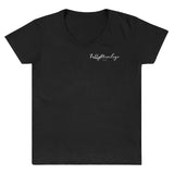 FullyPrivilege Small Heart V-Neck Shirt (Dark) - FullyPrivilege