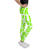 BK Phenom Neon Green Slanted Splash Leggings - FullyPrivilege